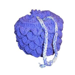 Dragon Scale Drawstring Purse/Clutch Purple Crotchet